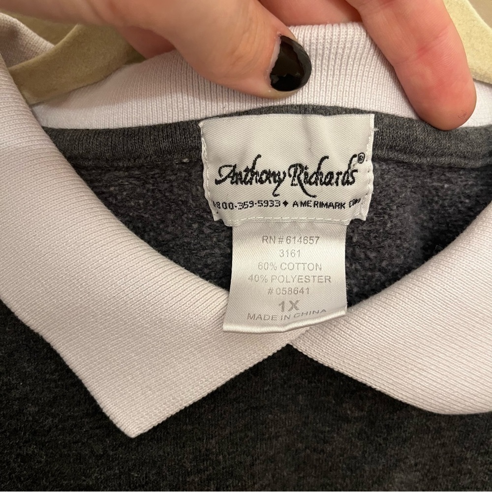 Vintage Anthony Richards Collared Embroidered Swe… - image 3